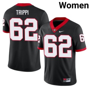 Women's #62 Limited Black Georgia Bulldogs Charley Trippi Jerseys 930585-629