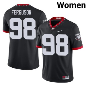 Women Black #98 Connor Ferguson University of Georgia Mascot 100th Anniversary Game Jerseys 582049-646