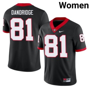 Women Craig Dandridge Black #81 UGA College Jerseys 912696-640