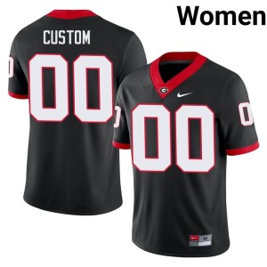 Women's #00 Georgia Bulldogs Black College Custom Jerseys 591086-387