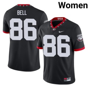Womens Mascot 100th Anniversary Black Dillon Bell #86 UGA Stitched Jersey 153054-647
