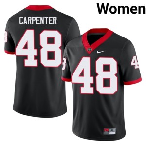 Womens Black University of Georgia Bulldogs Official #48 Duncan Carpenter Jersey 159457-607