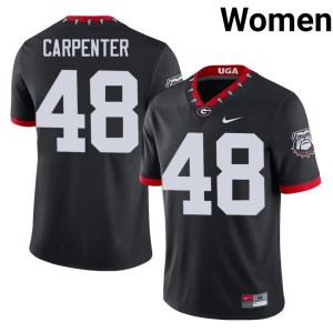 Women's Black Bulldog Nation High School Duncan Carpenter #48 Mascot 100th Anniversary Jersey 174528-313