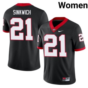 Women's #21 NCAA Black DGDs Frank Sinkwich Jerseys 173266-758