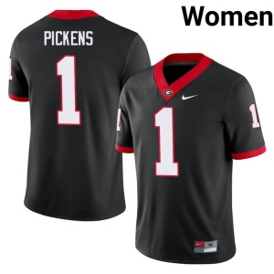 Womens George Pickens #1 Alumni University of Georgia Bulldogs Black Jersey 401469-945
