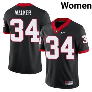 Womens Black Georgia Herschel Walker #34 Game Jersey 451894-668