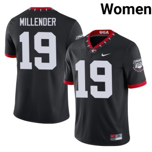 Women's #19 Mascot 100th Anniversary Black Georgia Bulldogs Hezekiah Millender Embroidery Jerseys 115632-663