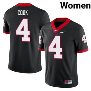 Women Black James Cook #4 Replica Georgia Jerseys 186058-207