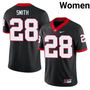 Women's Go Dawgs Jordan Smith Official Black #28 Jersey 608452-873