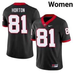 Women Dawgs #81 Josh Horton University Black Jersey 867174-899