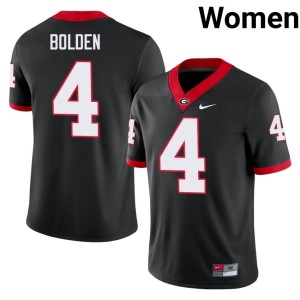 Womens Black #4 KJ Bolden Dawgs Football Jersey 209448-167