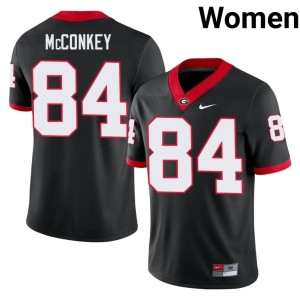 Women Black #84 Ladd McConkey Bulldog Nation Embroidery Jersey 119221-806