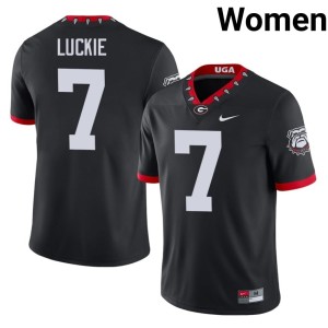 Women's Mascot 100th Anniversary Lawson Luckie Game #7 Black UGA Bulldogs Jersey 634682-735