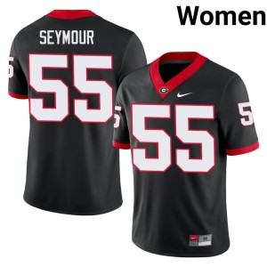 Women Bulldog Nation London Seymour High School #55 Black Jerseys 665785-520