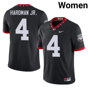 Women #4 Mecole Hardman Jr. Go Dawgs Player Black Mascot 100th Anniversary Jersey 331716-325