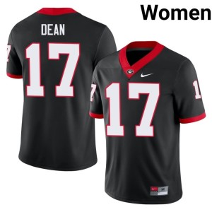 Women's #17 Nakobe Dean Georgia University Black Jersey 529906-644