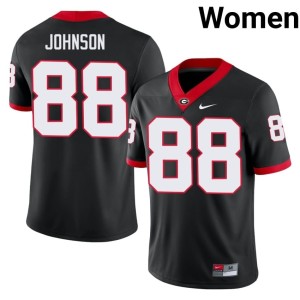 Women UGA Bulldogs Game #88 Nasir Johnson Black Jerseys 968062-445