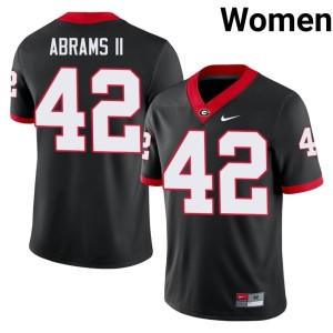Women's Black University of Georgia Nick Abrams II Replica #42 Jersey 599358-392