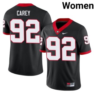Women's Black Preston Carey Player Go Dawgs #92 Jerseys 534090-722