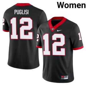 Womens Ryan Puglisi 2026 Black #12 University of Georgia Bulldogs Jersey 177232-486