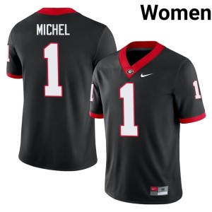 Women Sony Michel College Black #1 Damn Good Dawgs Jersey 609208-655