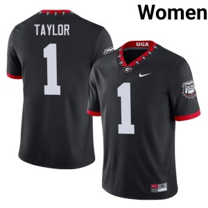Womens Embroidery University of Georgia Bulldogs Mascot 100th Anniversary Talyn Taylor #1 Black Jerseys 538044-725