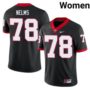 Womens Tate Nelms Georgia NCAA Black #78 Jerseys 168757-141