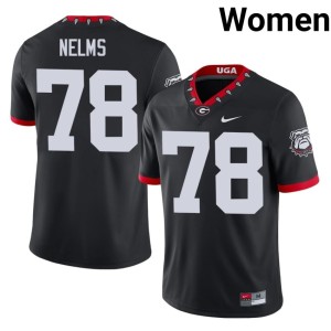 Women University of Georgia Tate Nelms Mascot 100th Anniversary Black #78 Game Jerseys 286742-187