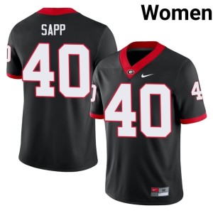 Women's Dawgs College #40 Black Theron Sapp Jerseys 495095-246