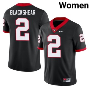 Women's Black Embroidery Georgia Bulldogs Thomas Blackshear #2 Jersey 308012-785