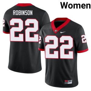 Women's Go Dawgs #22 Todd Robinson Official Black Jersey 206424-262