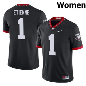 Women's #1 NCAA Trevor Etienne Black Mascot 100th Anniversary Go Dawgs Jersey 203406-555