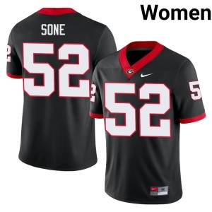 Women's Valdin Sone UGA #52 Black College Jersey 884894-721