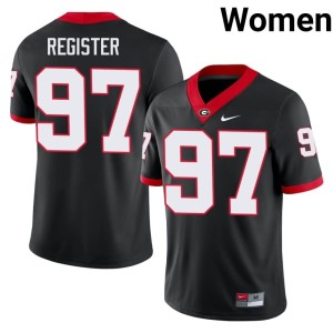 Women's UGA Bulldogs University Black Wade Register #97 Jerseys 676082-913