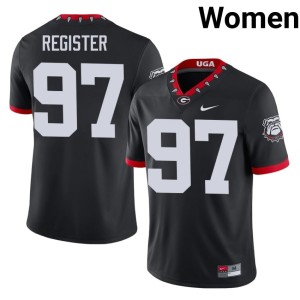 Women's Black University Wade Register #97 Georgia Mascot 100th Anniversary Jerseys 781839-362