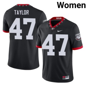 Women's Stitched Black #47 Will Taylor Mascot 100th Anniversary Bulldog Nation Jerseys 285034-918