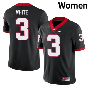 Women #3 Zamir White UGA Replica Black Jerseys 219382-825