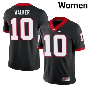 Women's High School Black #10 University of Georgia Zayden Walker Jerseys 124438-780