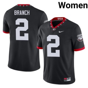 Women University of Georgia Black Zion Branch Mascot 100th Anniversary #2 Football Jerseys 199129-271