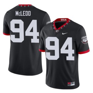 Men Xzavier McLeod #94 Dawgs Mascot 100th Anniversary Alumni Black Jersey 150031-670