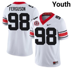 Youth Official 1980 National Champions 40th Anniversary #98 Connor Ferguson Georgia White Jerseys 306479-309