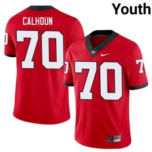 Youth Georgia Daniel Calhoun Replica Red #70 Jerseys 109323-229