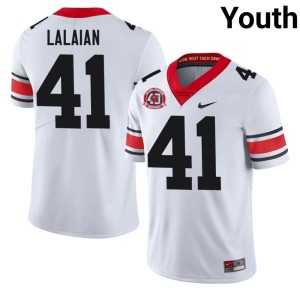 Youth UGA Bulldogs White David Lalaian Alumni #41 1980 National Champions 40th Anniversary Jersey 773651-544
