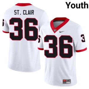 Youth White Go Dawgs #36 Game Jackson St. Clair Jersey 303729-863