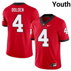 Youth #4 Official Red KJ Bolden Georgia Jersey 630103-450
