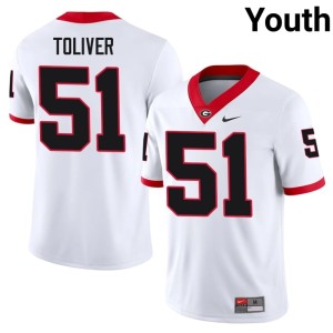 Youth Georgia Bulldogs 2026 #51 White Malachi Toliver Jersey 764430-486