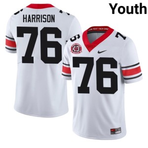 Youth White Bulldog Nation #76 Marcus Harrison 1980 National Champions 40th Anniversary Game Jersey 622744-951