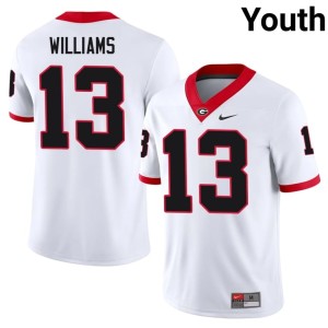 Youth #13 White University of Georgia Tyler J. Williams Player Jerseys 164214-369