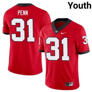 Youth Football Wade Penn Red UGA Bulldogs #31 Jersey 279483-265