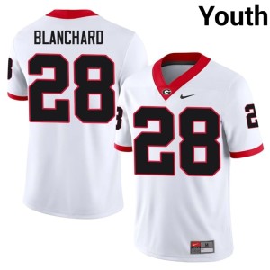 Youth Limited #28 University of Georgia Walter Blanchard White Jerseys 344536-486